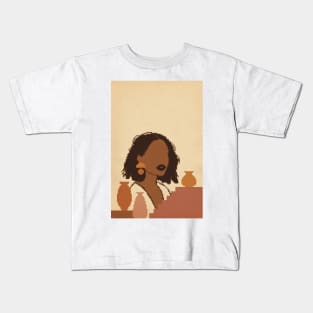 Pixel art boho woman Kids T-Shirt